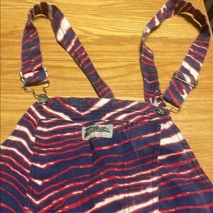 Vibrant Red and Blue Overalls with Adjustable Straps (Never worn) Buffalo
